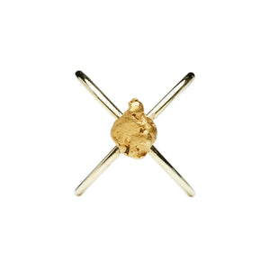 Gold Nugget Ring Cross von Golpira 