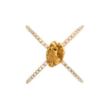 Gold Nugget Ring Cross mit Diamanten von Golpira 